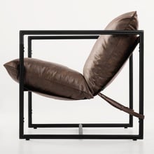Eithan Faux Leather Sling Accent Chair